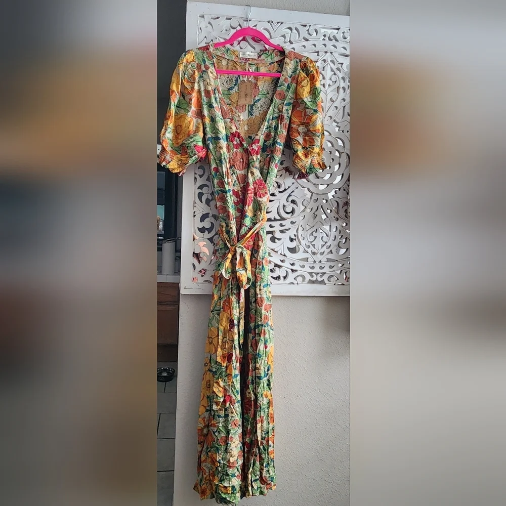 SOPHIA NATURAL LIFE MAXI FLORAL WRAP DRESS NWT SIZE MEDIUM - Picture 10 of 15